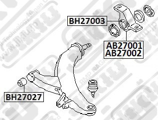 Сайлентблок рычага задний (без кроншт) SUBARU FORESTER 96-08, LEGACY 88-03 BH270 BH27003 JIKIU