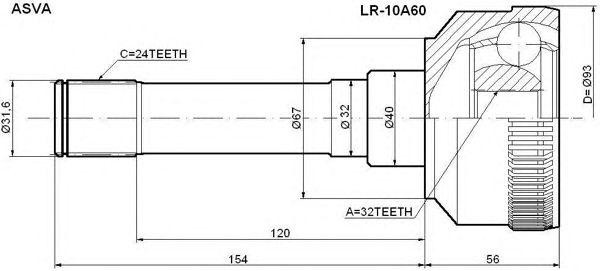 ШРУС НАРУЖНЫЙ 32x67(32)x24 LR-10A60 ASVA