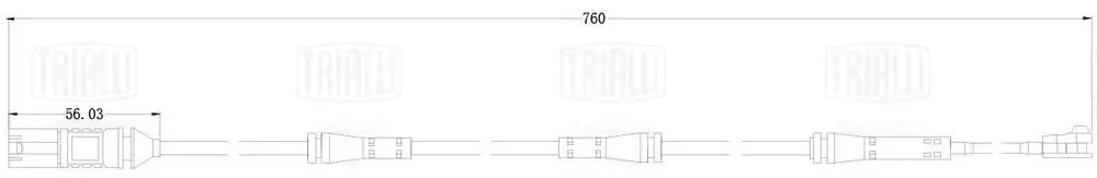 Датчик износа колодок для а/м BMW X1 (F48) (14-)/2 (F45) (14-) перед. L760 (PFS  PFS 4059 TRIALLI