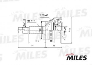ШРУС наружный TOYOTA PREVIA 2.4 02- (с ABS) (GKN 305299) GA20496 GA20496 MILES