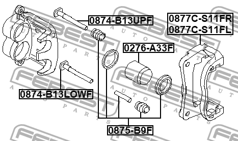 Втулка направляющая передн суп. нижн SUZUKI SX4, SUBARU LEGASY B12-B14 0874-B13L 0874-B13LOWF FEBEST