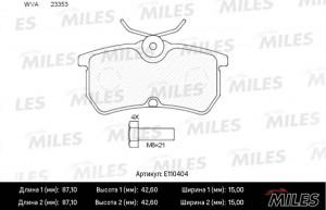 Колодки тормозные задние (Смесь Semi-Metallic) FORD FOCUS 9805/FIESTA 12- (TRW G E110404 MILES