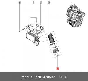 крышка масляного фильтра!\ Renault 7701478537 RENAULT