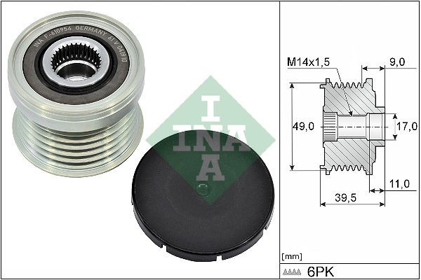 Шкив генератора BMW 520/528i F10, 316/320/328i F30 535026810 535036110 535036110 INA