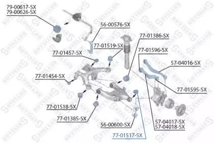 сайлентблок продол. рычага!\ BMW 5 F10 2.3-5.0i/2.0-3.0D 10> 77-01517-SX STELLOX