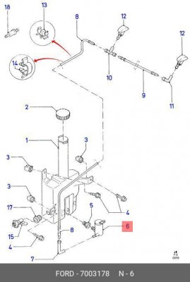 Насос омывателя FORD Transit (06-) OE 7003178 FORD