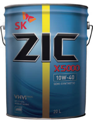Масло моторное ZIC X5000 CI-4/SL /E7/E5/E3 10W40 п/синт.20л 192658 ZIC