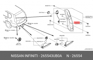 фонарь задний правый!\ Nissan X-Trail 07> 26554-3UB0A NISSAN