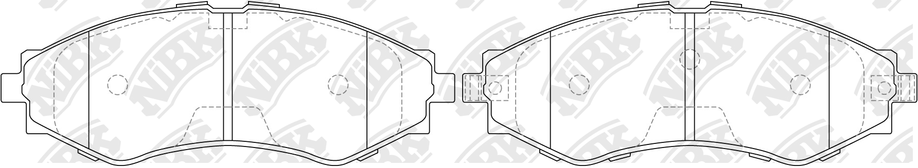 Колодки тормозные DAEWOO Nexia,Nubira CHEVROLET Lacetti (03-) передние (4шт.) NI PN0374 NIBK