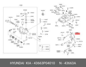 Вилка КПП HYUNDAI HD65,72,78,County дв.D4DB/DD (M035S5) 1-й передачи и заднего х 43663P04010 HYUNDAI KIA