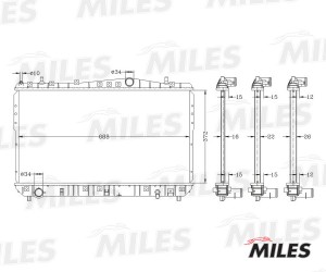 Радиатор (паяный) CHEVROLET LACETTI 1.4-1.8 M/T 04- ACRB005 ACRB005 MILES