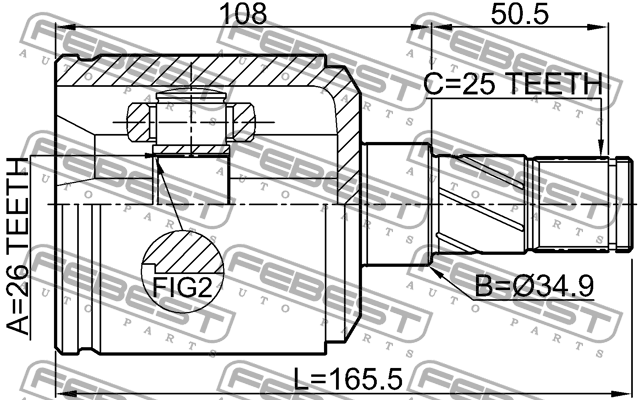 ШРУС внутр левый OPEL ASTRA J 2010-2015 1811-A17DLH 1811-A17DLH FEBEST