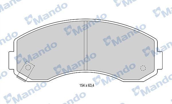 Колодки тормозные KIA Bongo 3 (06-) (2.5/2.7) передние (4шт.) MANDO MBF015588 MANDO