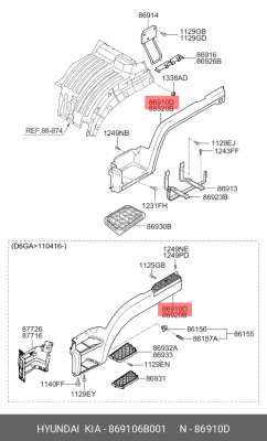 Панель HYUNDAI HD120 (12-) подножки левая OE 869106B001 HYUNDAI KIA