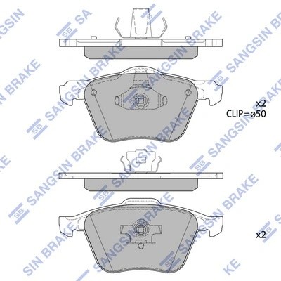 Колодки тормозные VOLVO S60,V70,S80,XC70,XC90 передние (4шт.) SANGSIN SP4363 SANGSIN