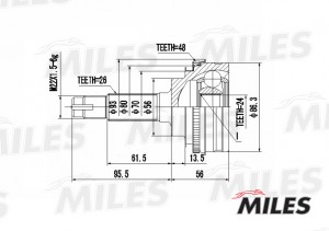 ШРУС наружный TOYOTA COROLLA/RAV 4 1.6-2.0 87- (с ABS) (GKN 303587) GA20482 GA20482 MILES