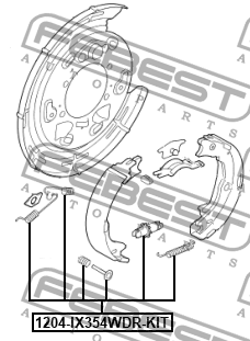 Ремкомплект монтажный для барабанных колодок 1204-IX354WDR-KIT 1204-IX354WDR-KIT FEBEST