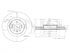 Диск тормозной передний BRD-20503 UNIO