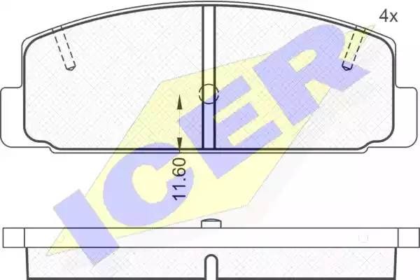 180785 колодки дисковые задние !\ Mazda 626 2.0 & Station Wagon 98> 180785 ICER