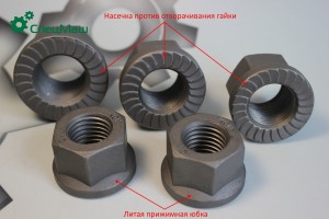 Гайка стремянки М30х2-6Н зад/рессоры МАЗ,подходит для КАМАЗ (С ЮБКОЙ И НАСЕЧКОЙ  349600 SPETSMASH