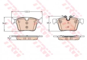 Колодки задние Land Rover DISCOVERY SPORT 12/14-, RANGE ROVER EVOQUE GDB2110 GDB2110 TRW
