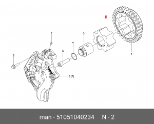 шестерня! маслян. насосаMAN D2066/2676 51051040234 MAN