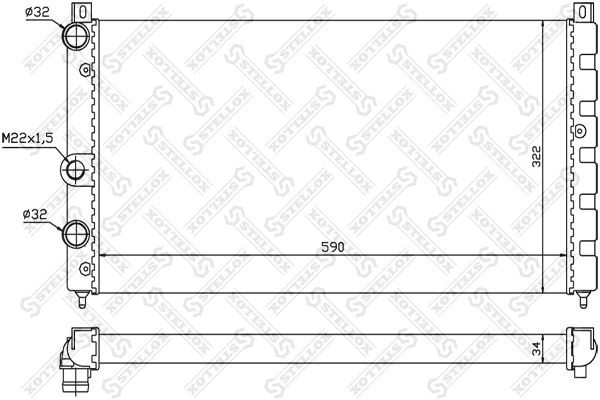 Радиатор охлаждения  1026236SX 10-26236-SX STELLOX