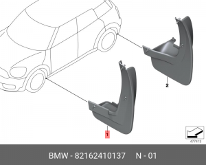 Брызговик MINI Countryman (F60) передний комплект OE 82 16 2 410 137 BMW
