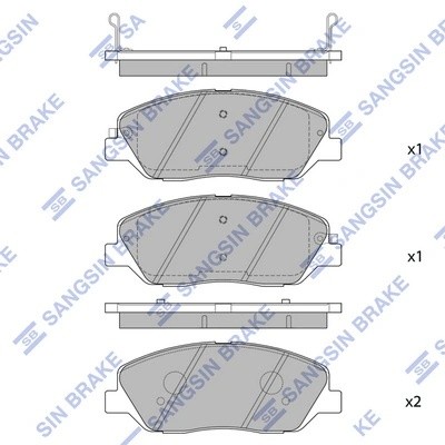 Колодки тормозные HYUNDAI SANTA FE (CM)/(SM) 05-/KIA SORENTO (XM) 09- передние S SP1194 SANGSIN