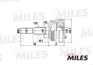 ШРУС наружный OPEL VECTRA/CALIBRA 1.6-2.0 87-98 (с ABS) (SKF VKJA3107) GA20367 GA20367 MILES