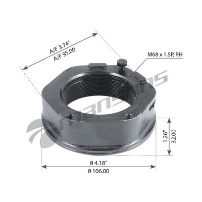 Гайка ступицы [D=106 M68x1.5P H=32 A/F95] 870016 MANSONS