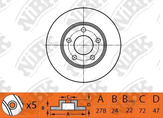 Диск тормозной MAZDA TRIBUTE 2000-2008 RN1519 RN1519 NIBK