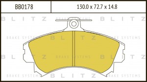 Колодки тормозные дисковые передние MITSUBISHI Carisma 95-VOLVO S40/V40 95- BB01 BB0178 BLITZ