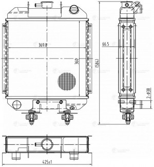 Радиатор МТЗ-320 алюминиевый дв.LOMBARDINI LPW1503CHD LUZAR LRC 0624 LUZAR