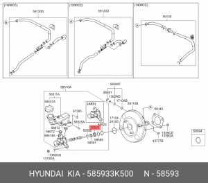 УПЛОТНИТЕЛЬНОЕ КОЛЬЦО ТОРМОЗНОГО ЦИЛИНДРА 585933K500 HYUNDAI