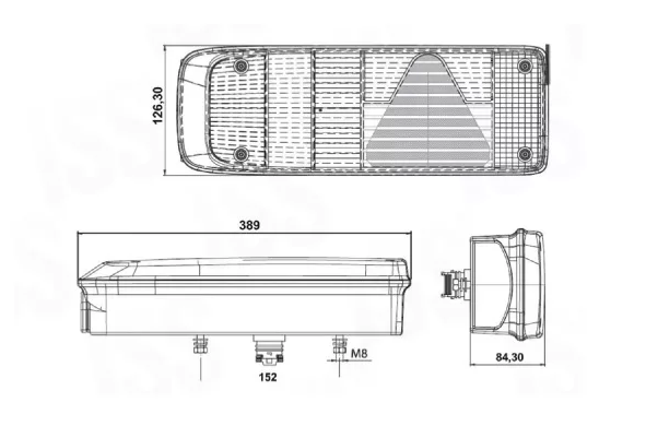 фонарь задний правый! многосекц. б/л с кабелем и габаритом Kogel, Krone U028-03R TEH AVTO SVET