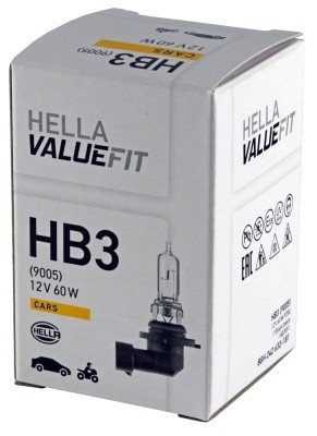 лампа накаливания! VALUEFIT, HB3 12V 60 (65W) P20d\ 8GH242632-181 HELLA