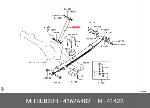 амортизатор газовый задний!\ Mitsubishi L200/Triton 4162A482 MITSUBISHI