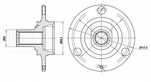 Ступица Лада 1111 (3 отверстия R12) (перед.) (MR 0113) MR 0113 TRIALLI