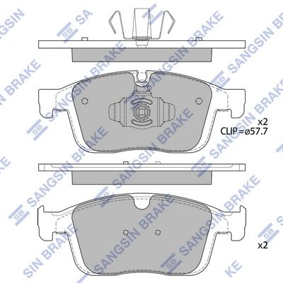Колодки тормозные дисковые Volvo XC60 2.0/2.4D 16 SP4025 SP4025 SANGSIN