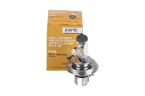 лампа! галогенная, H4 24V 75/70W (P43t) Z10614 ZENTPARTS