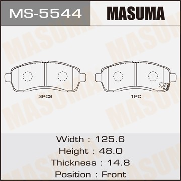 колодки дисковые передние!\ Mazda Demio 1.3/1.5 DE3AS/DE3FS/DY5FS 07> MS5544 MASUMA