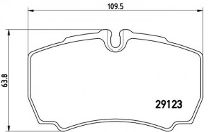 Колодки тормозные дисковые задн, IVECO: DAILY III 29 L 10/29 L 11/29 L 12/29 L 1 PA6023 BREMBO