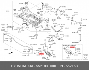 Hyundai/Kia,Втулка подвески 55218-3T000 552183T000 MOBIS