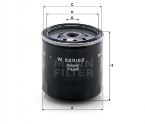 Фильтр масляный W920/82 W 920-82 MANN FILTER