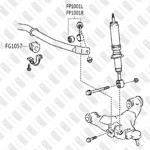 Втулка стабилизатора переднего TOYOTA Land Cruiser 200 07- FG1057 FG1057 FIXAR