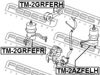 Опора двигателя правая LEXUS RX 2008.12-2015.09 TM-2GRFERH TM-2GRFERH FEBEST