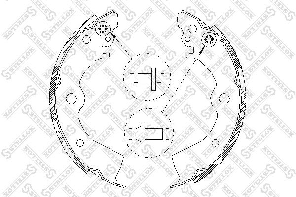 колодки барабанные! без ABS\ Nissan Almera 95-99/Sunny 91-95 404-100-SX STELLOX