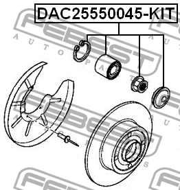 к-кт подшипника ступ. зад.!\ Renault Megane all 02> DAC25550045-KIT FEBEST