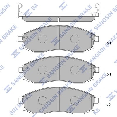 Колодки тормозные дисковые Mitsubishi L200 2.5TD 4WD 01 SP1256 SP1256 SANGSIN